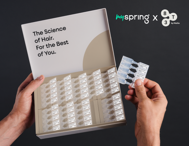 Die Verpackung des 8T3 Essentials Haar Serum: The Science of Hair for the best of you